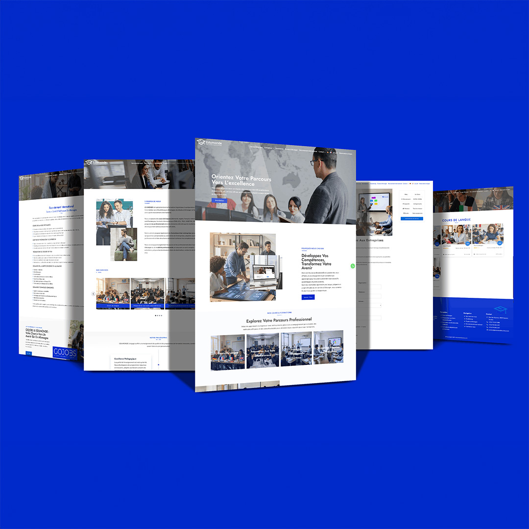 edumonde tunisia website mockup