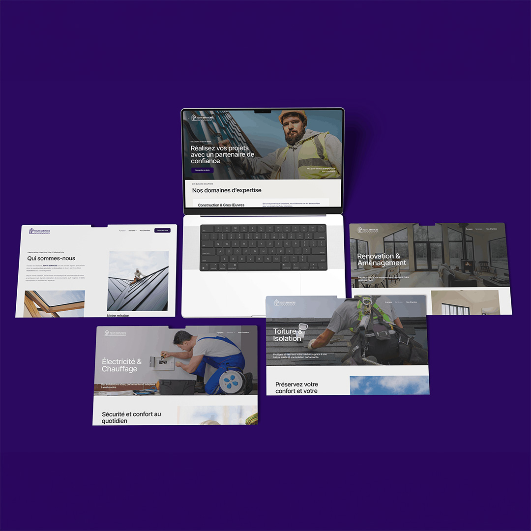 Touti services website mockup